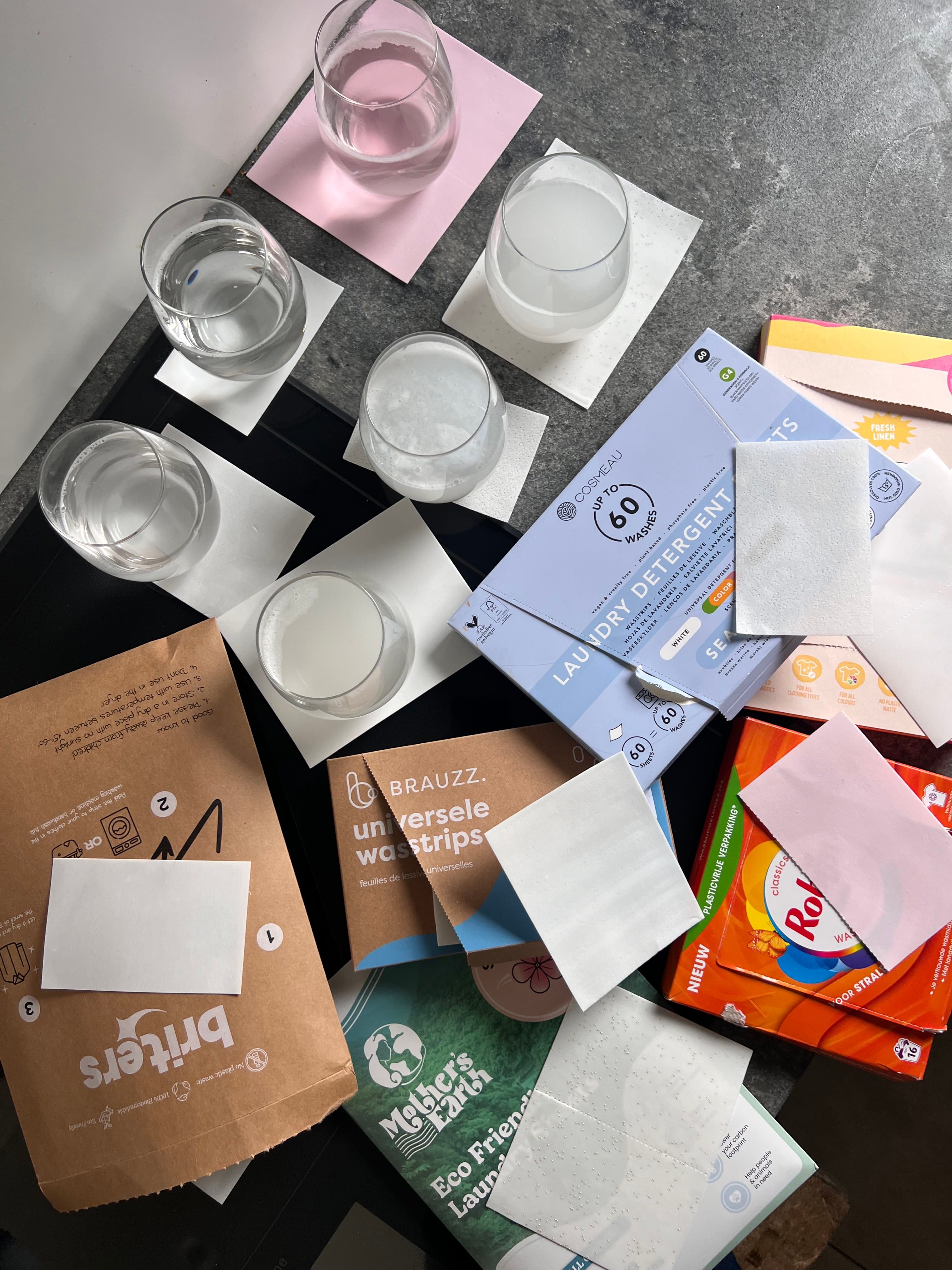 Wasstrips vergelijking