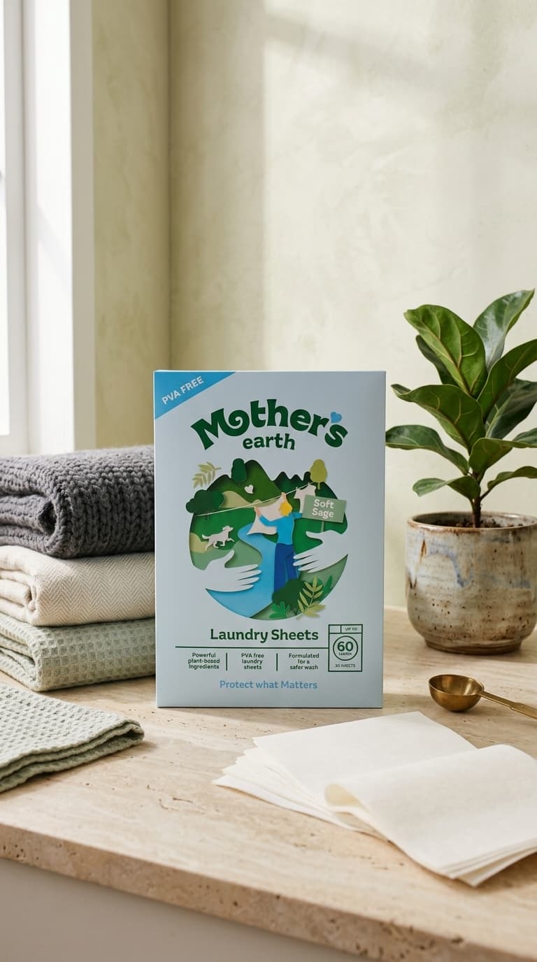 Mother's Earth PVA-vrije wasstrips - Soft Sage - Europa's eerste wasstrip zonder PVA